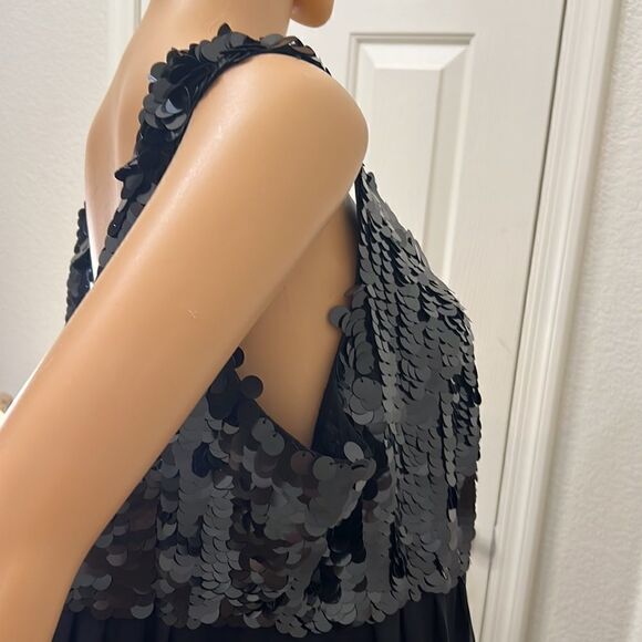 Dress Barn Woman Collection Size 22W Black Scoop Neck Short Sleeve Shimmer Dress - Picture 7 of 10